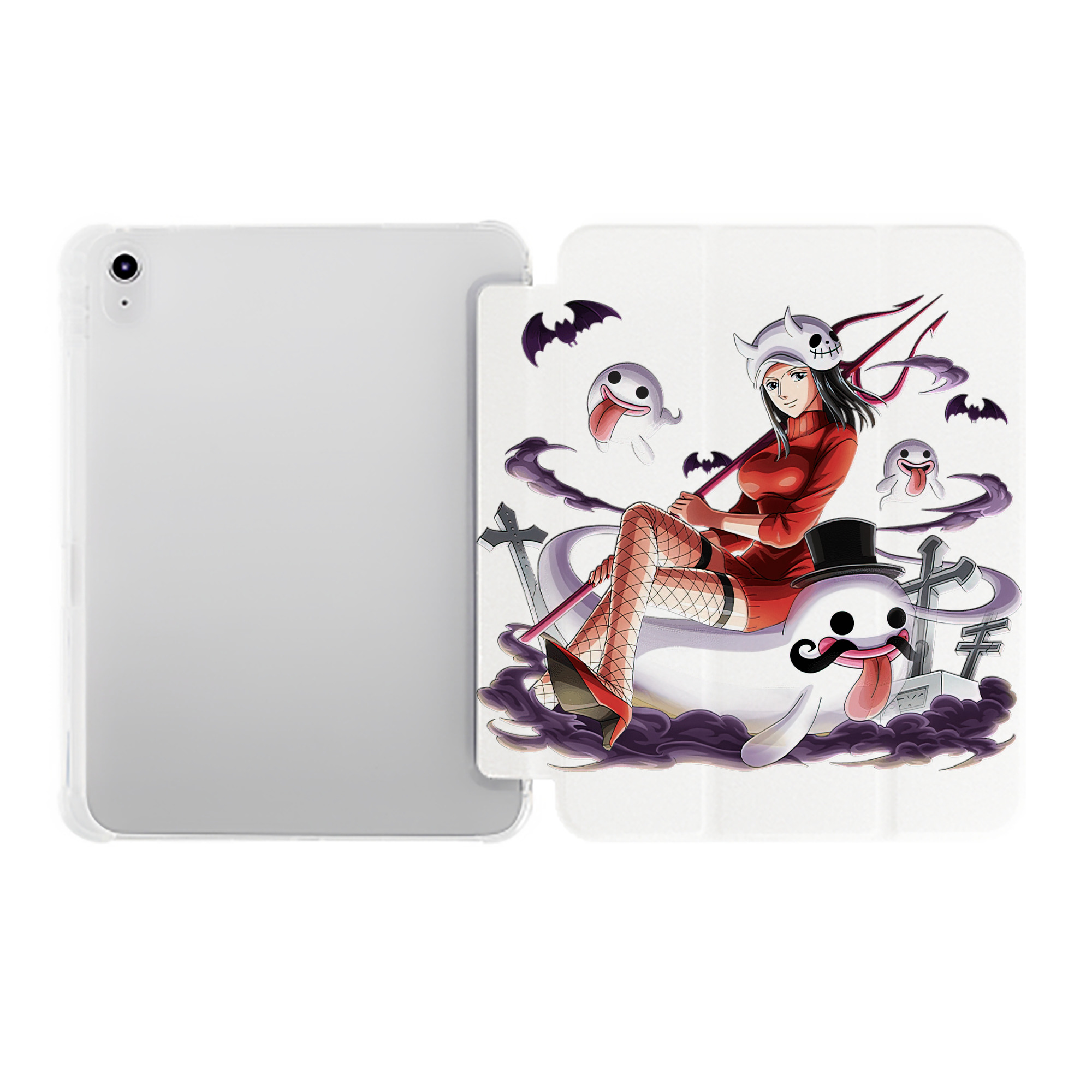 （画像用） ワンピース ニコ・ロビン ONE PIECE Nico Robin IPad ケース ペン収納付き 三つ折りスタンド PUレザー×シリコン 対応機種9.5/10.5/10.9インチ